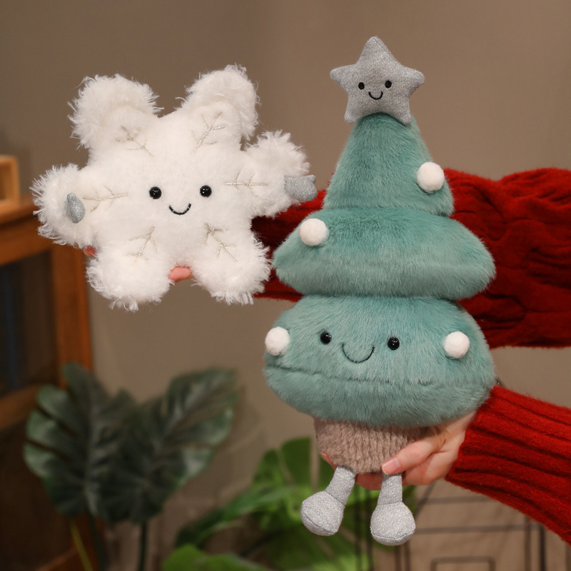 Christmas plush toys, Christmas tree and snowflake