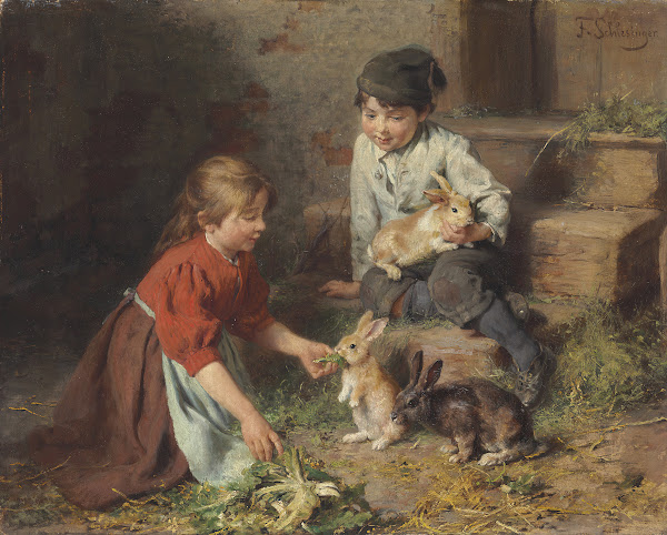 Fütterung Der Kaninchen