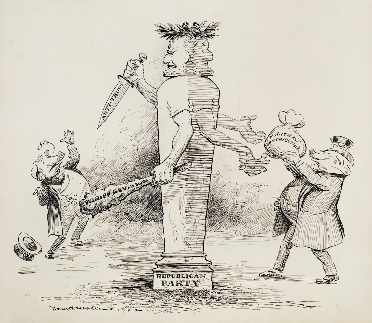 The Republican Party is depicted as a two faced man 1902