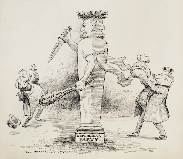 The Republican Party is depicted as a two faced man 1902