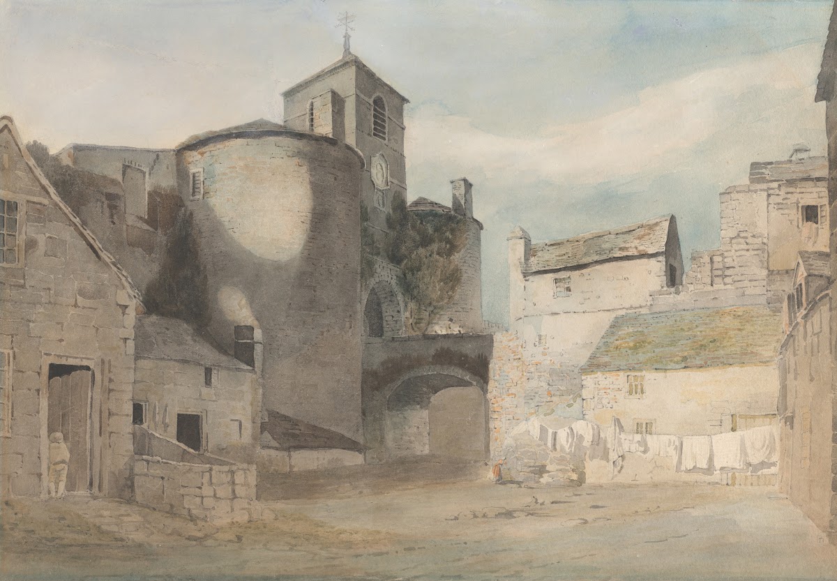 Fortified Entrance to a Welsh Town East Gate of Caernarvon ca 1802