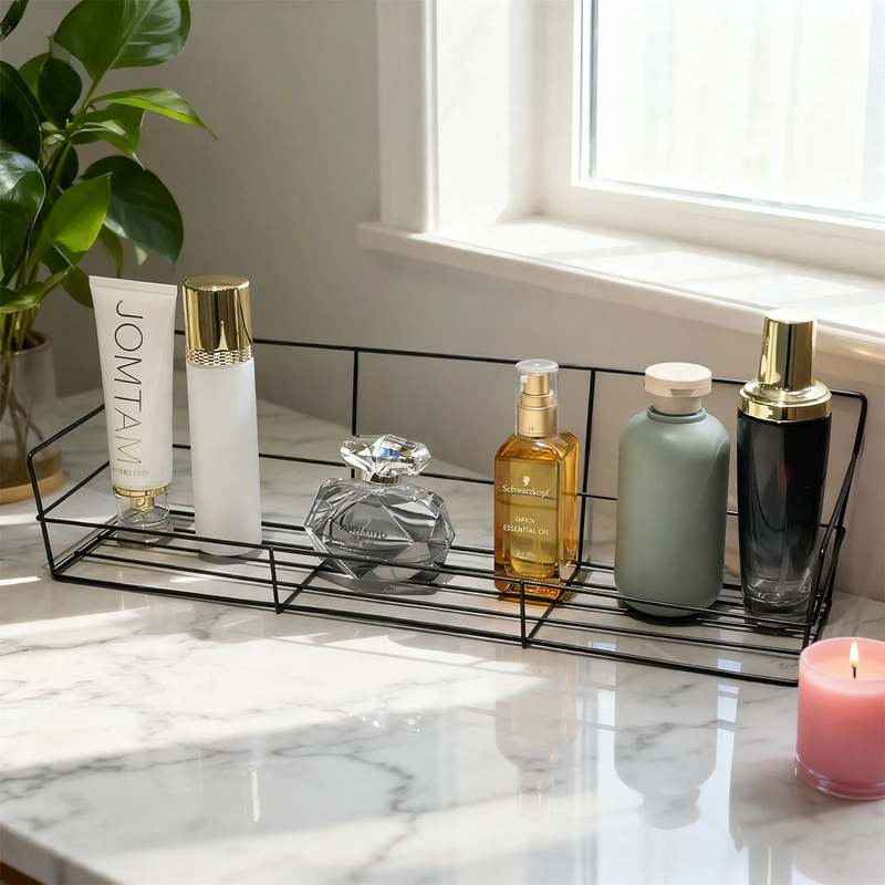 Iron bathroom shelf, wall-mounted