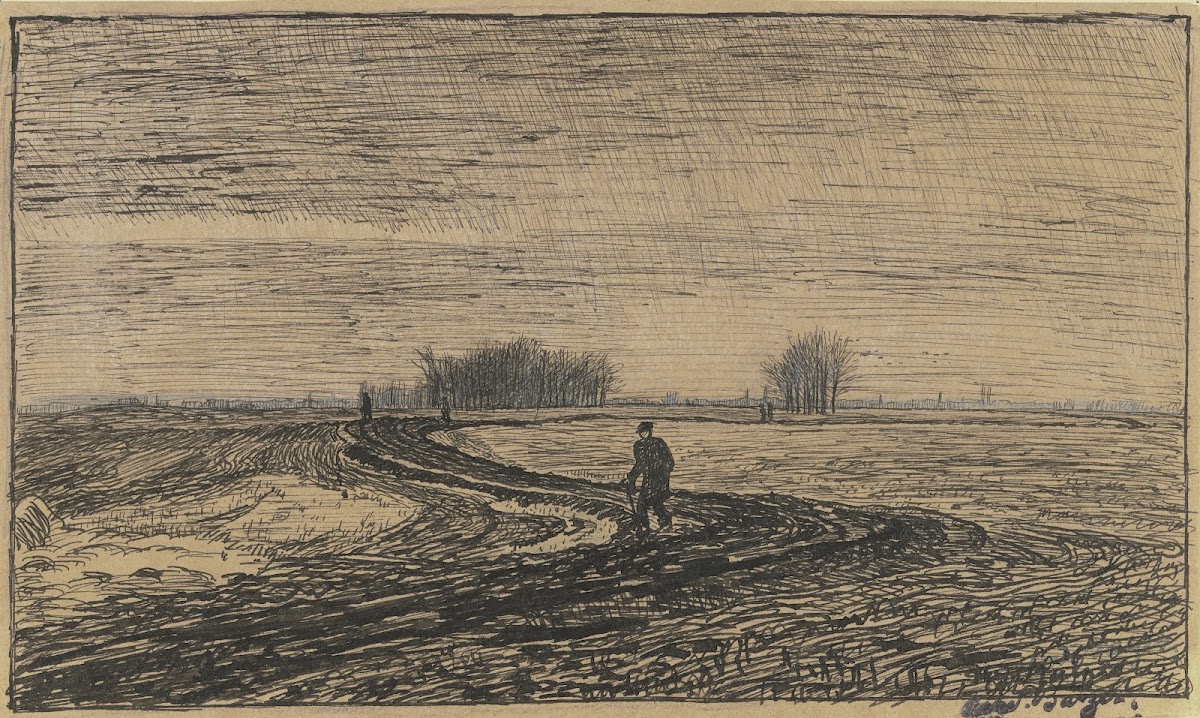 Country lane with wanderer 1913