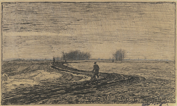 Country lane with wanderer 1913