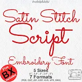 Stitch photo 3 of the Font Pairing Satin Stitch Embroidery Rijusans and Sacramento Script Fonts