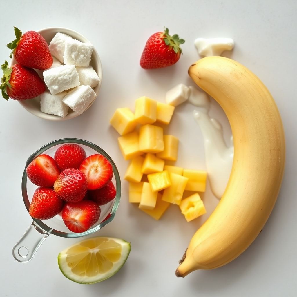 Ingredients for Easy Strawberry Dole Whip – 5-Minute Homemade Frozen Treat