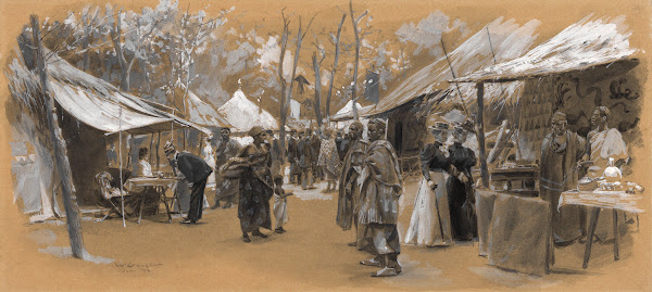 Bazar im Aschanti Dorf 1897