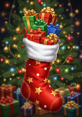 Festive Christmas Stocking Overflowing