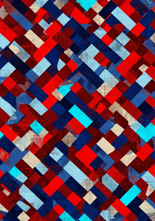 Geometric Abstract Red Blue