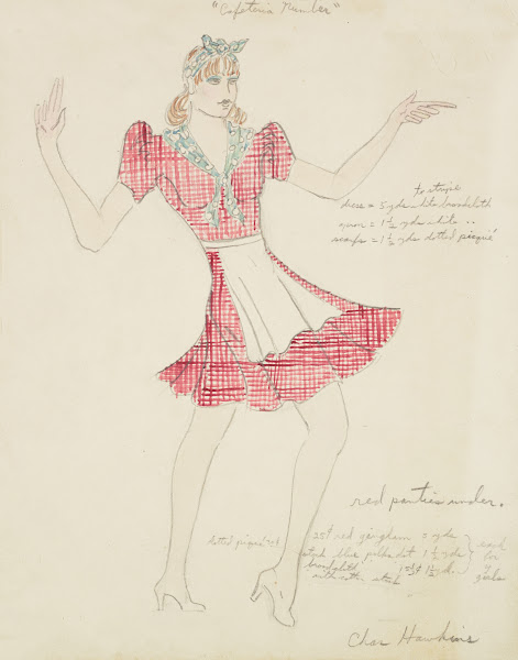 Up We Go Red check dress 1934 1943