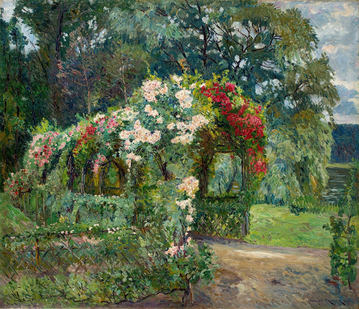 Rosenlaube im Richterschen Garten 1910