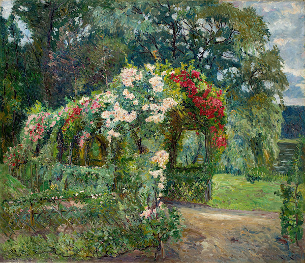 Rosenlaube im Richterschen Garten 1910