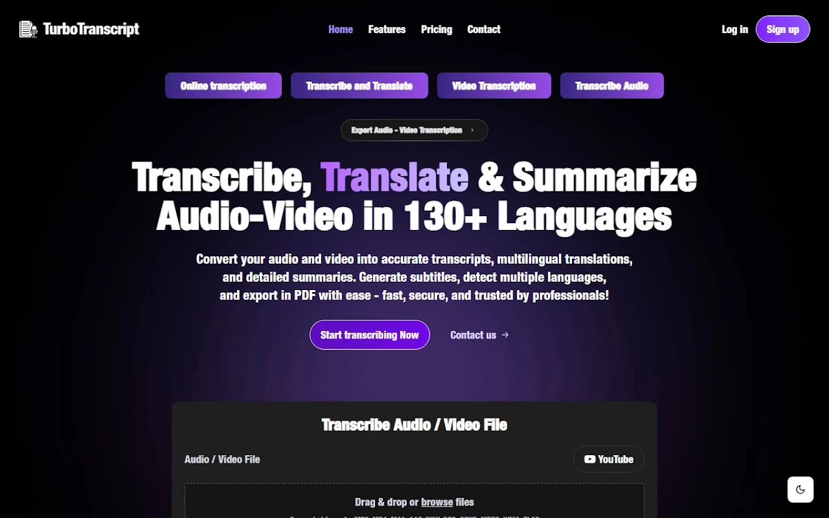 Captura de TurboTranscript