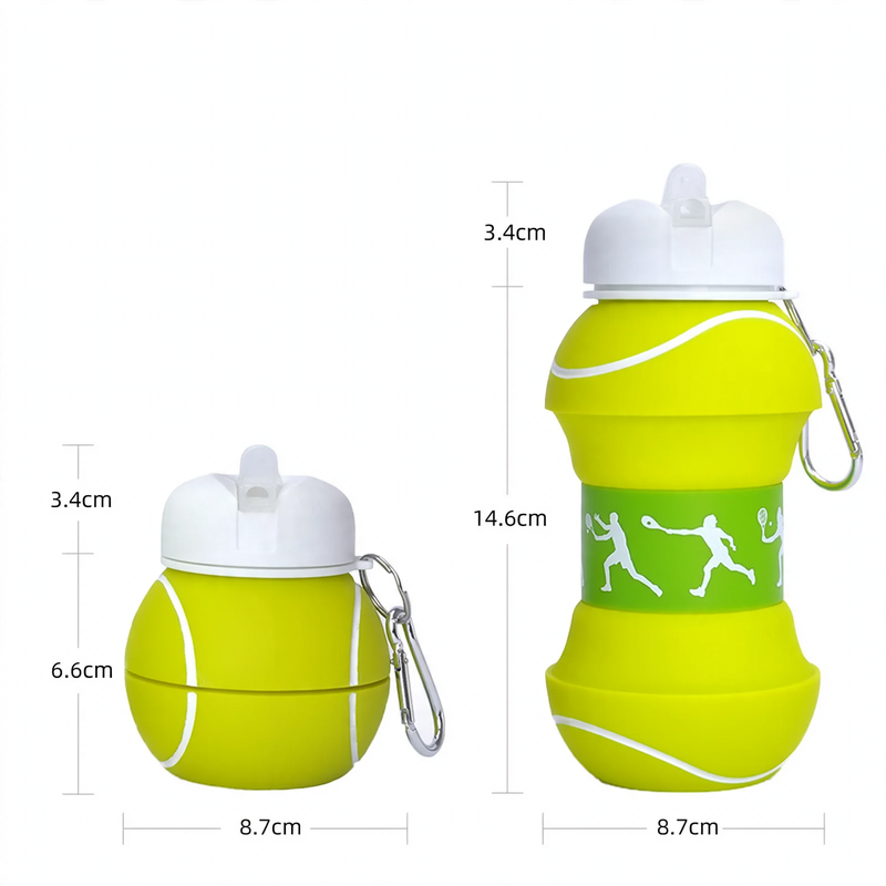 Foldable silicone water bottle with sports design 550 ml