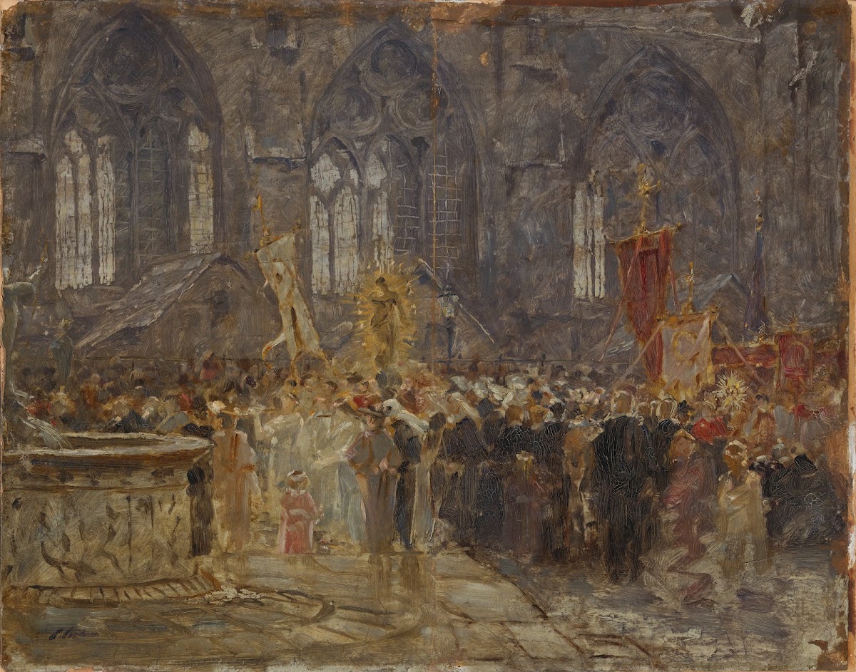 Prozession vor einer Kirche