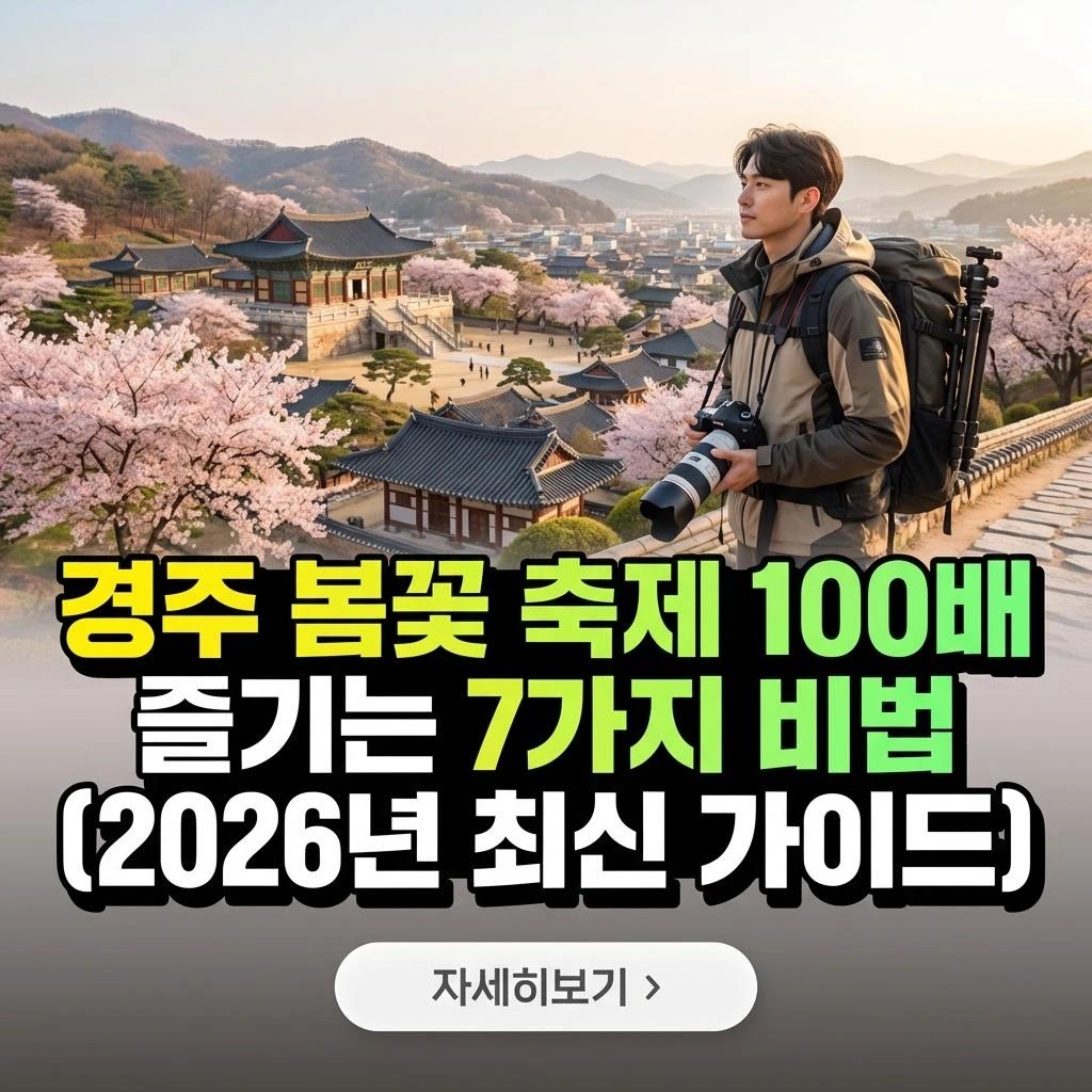 2026 경주 벚꽃 축제: 프리미엄 가이드