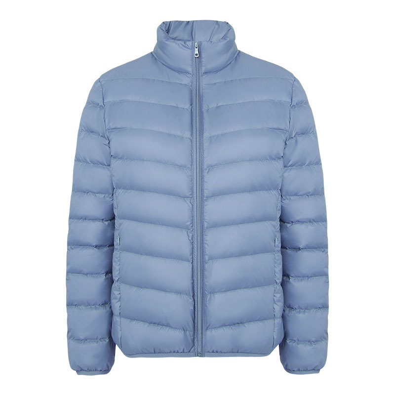 Lightweight women's down jacket with stand-up collar