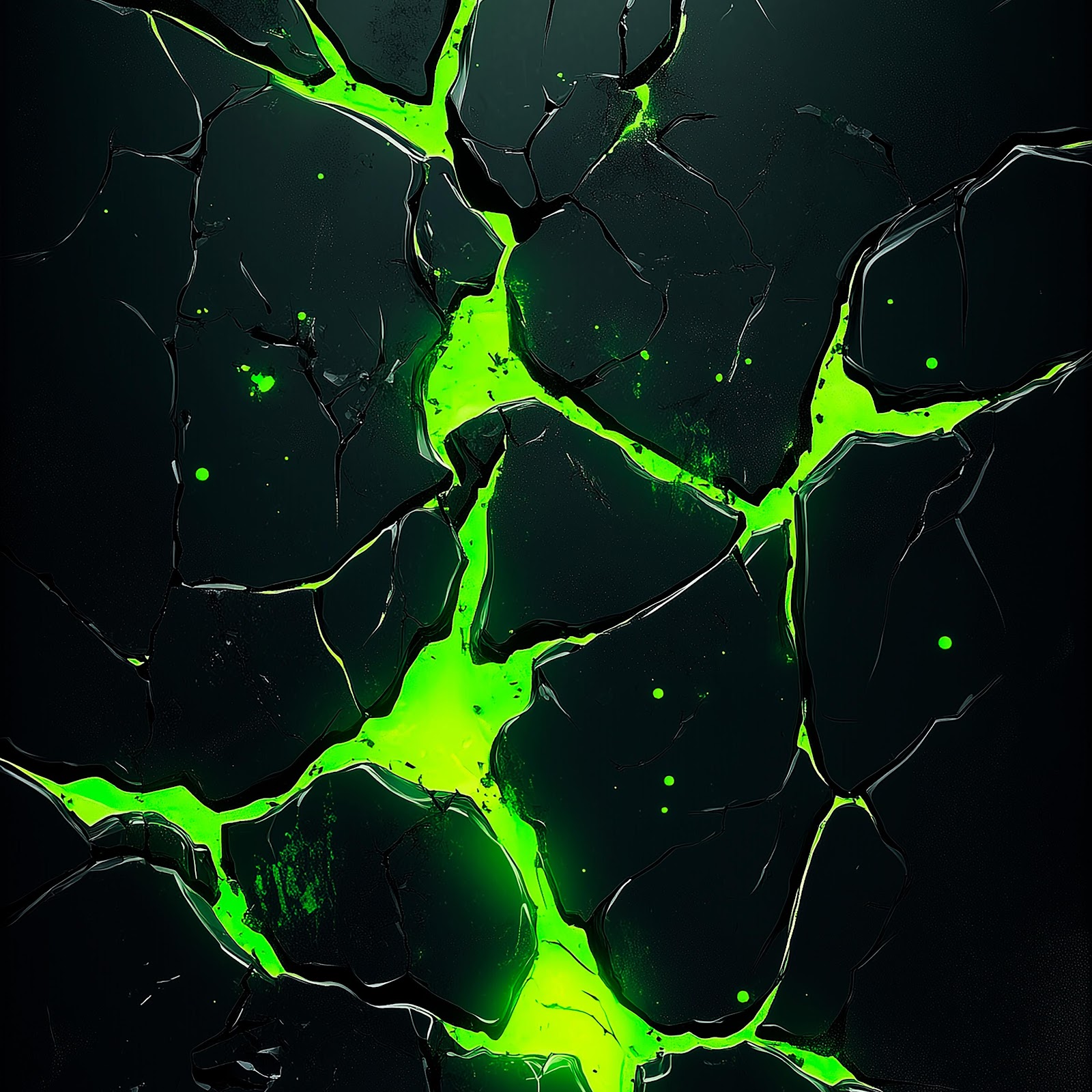 Download Neon Green Energy Cracks 5K iPhone