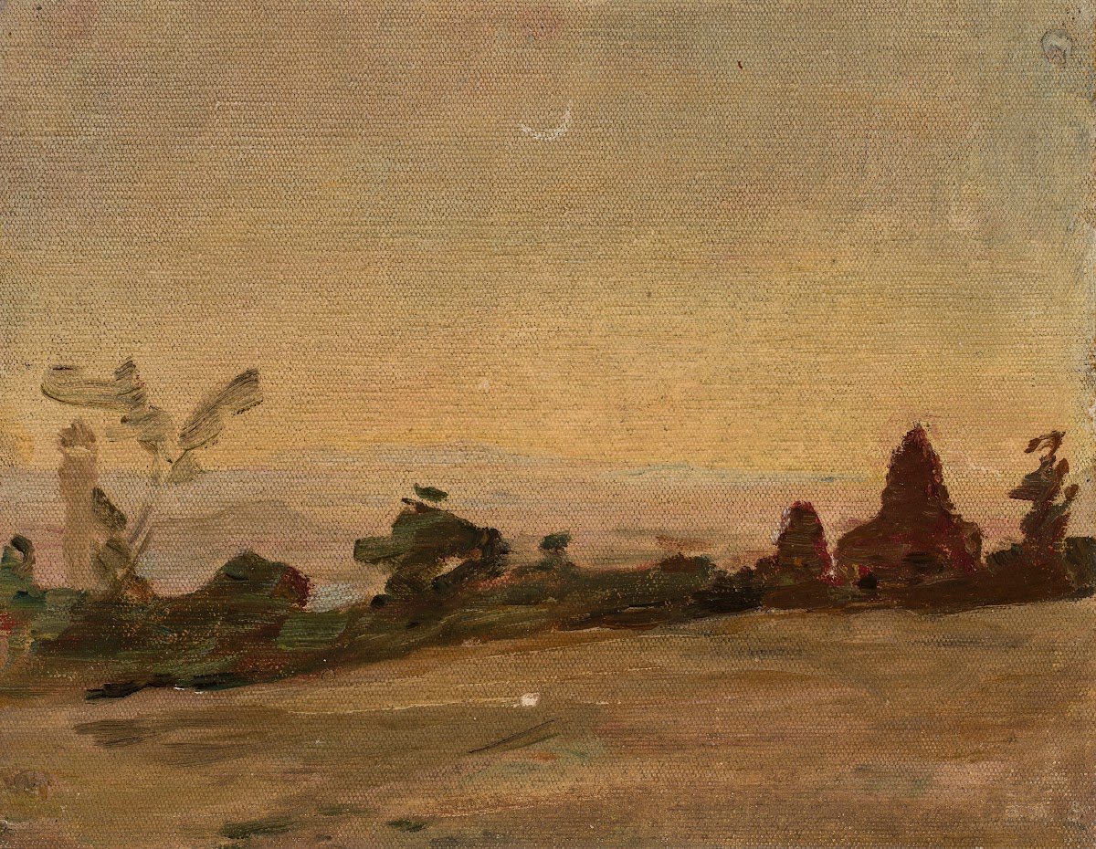 Remote moonlit landscape in India From the journey to India 1907