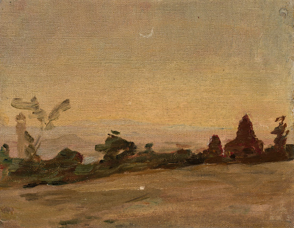 Remote moonlit landscape in India From the journey to India 1907