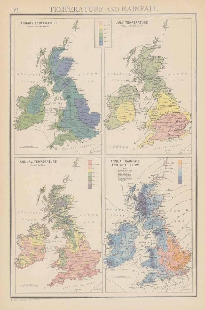 British Isles Temperature Rainfall 1942