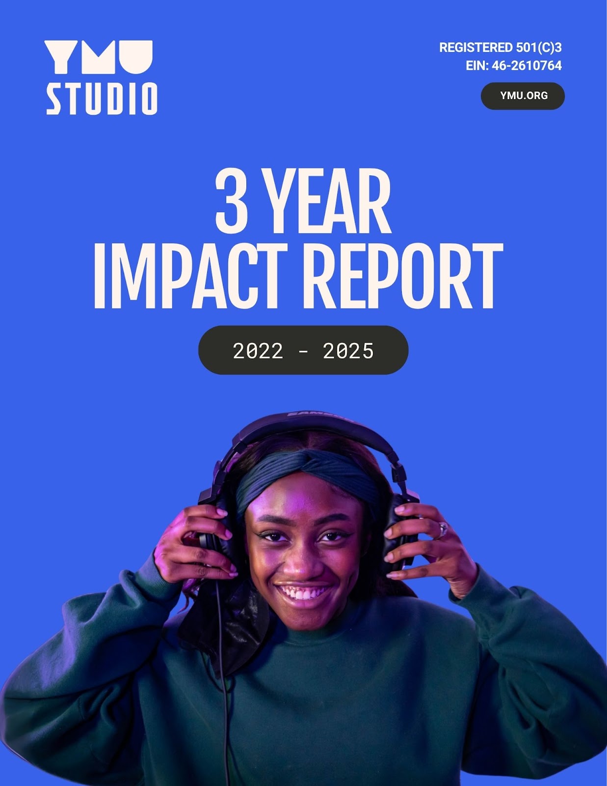 YMU Studio Impact Report 2022–2025 cover