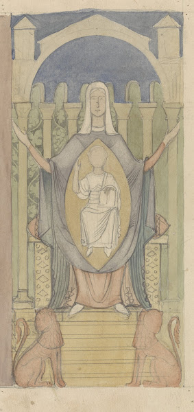 Maria met Christuskind zittend op de troon van Salomo c 1869   c 1925