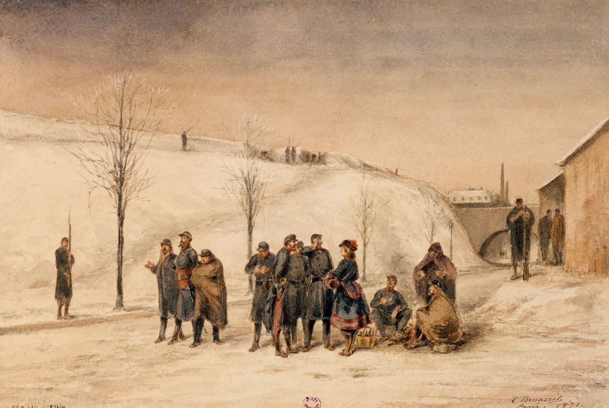 Soldats Et CantinièRe Aux Fortifications 1871