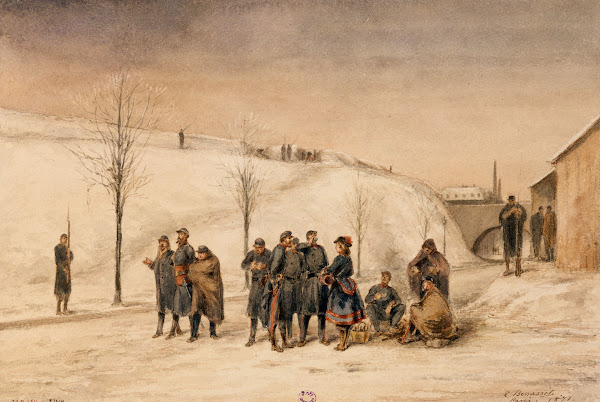 Soldats Et CantinièRe Aux Fortifications 1871