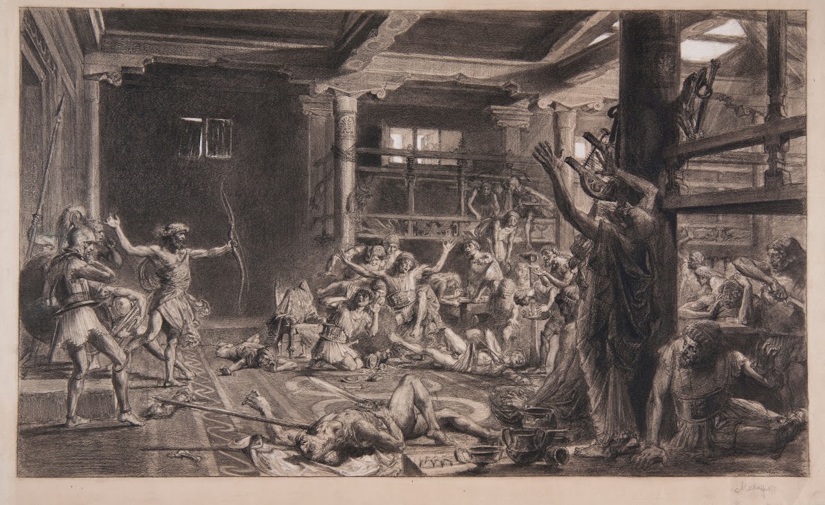 Sketch for the painting The Return of Odysseus 1890