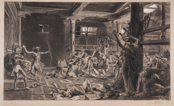 Sketch for the painting The Return of Odysseus 1890
