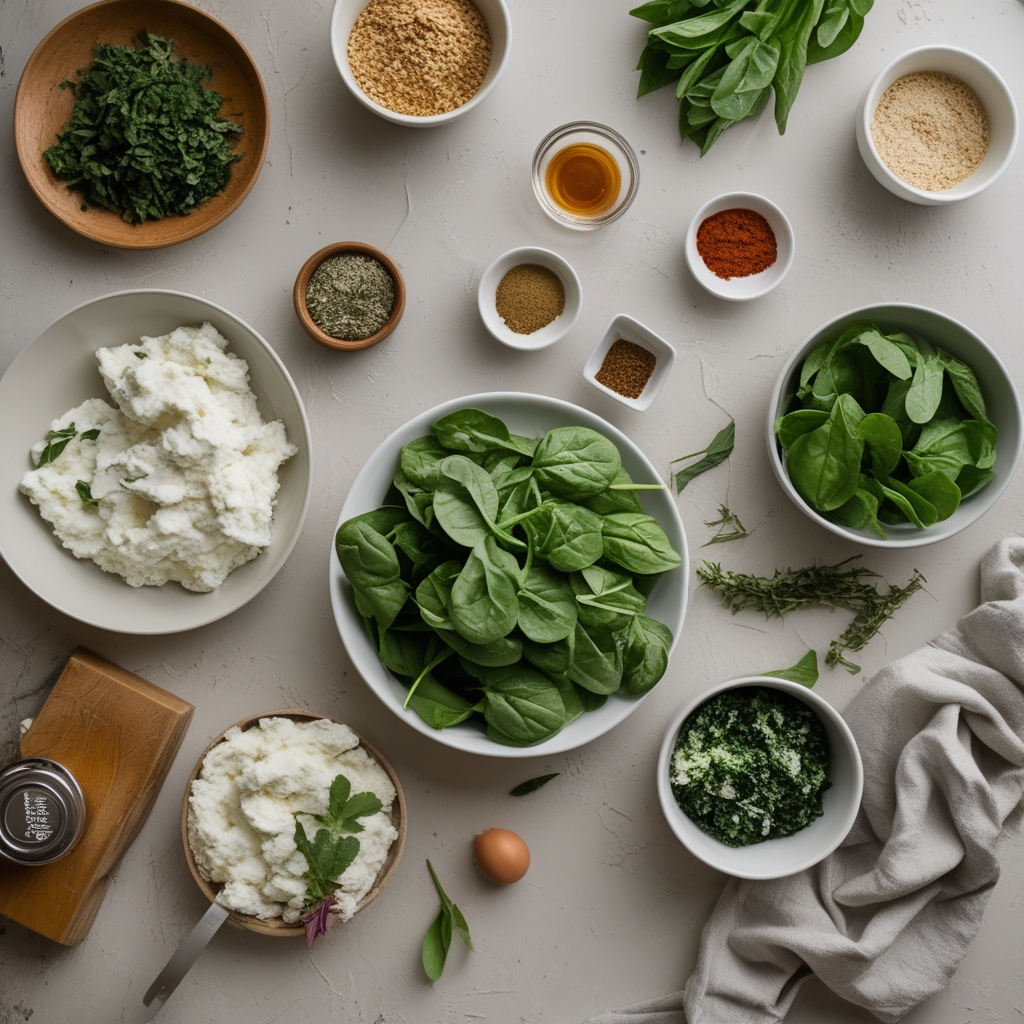 Ingredients for 20-Minute Spinach Ricotta Bites Recipe – Irresistibly Easy Appetizer for Quick Entertaining