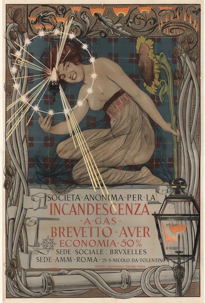 Societa anonima per la incandescenza a gas brevetto Auer economia 50  1895