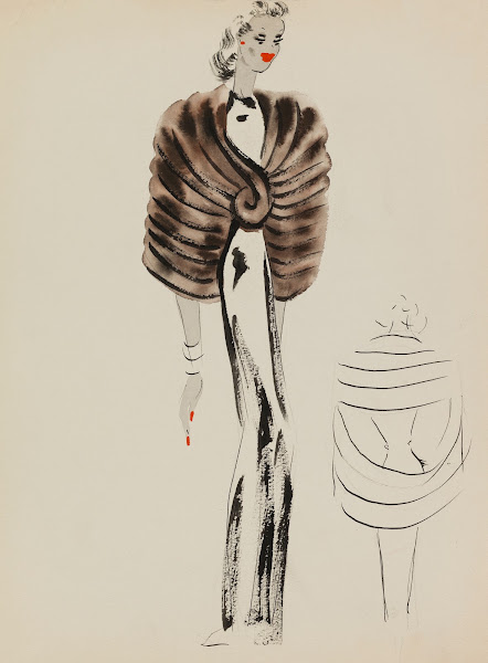 Cape brune travaillée en bandes 1938