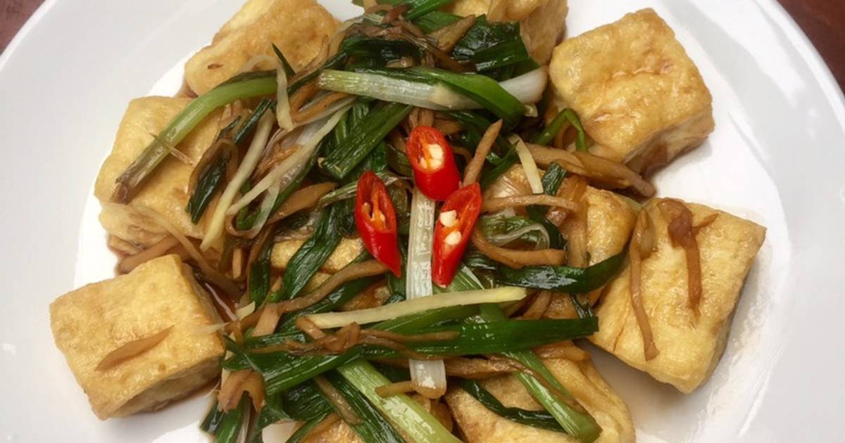 Đậu hũ xốt hành gừng