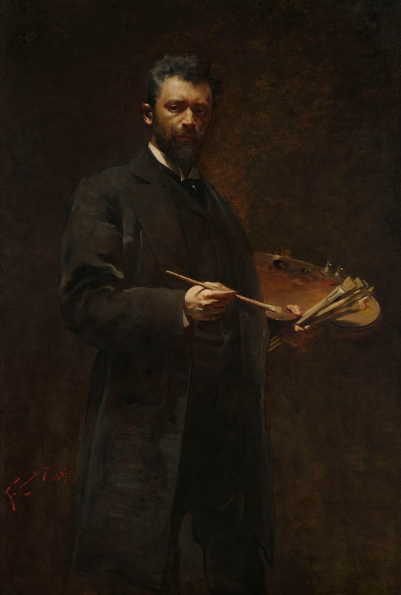 Self portrait with palette 1895