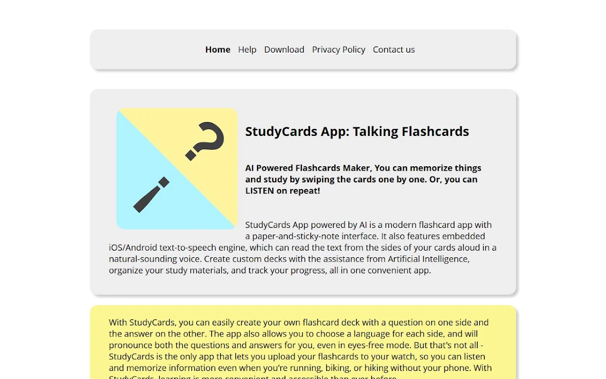 Captura de StudyCards App: Talking Flashcards
