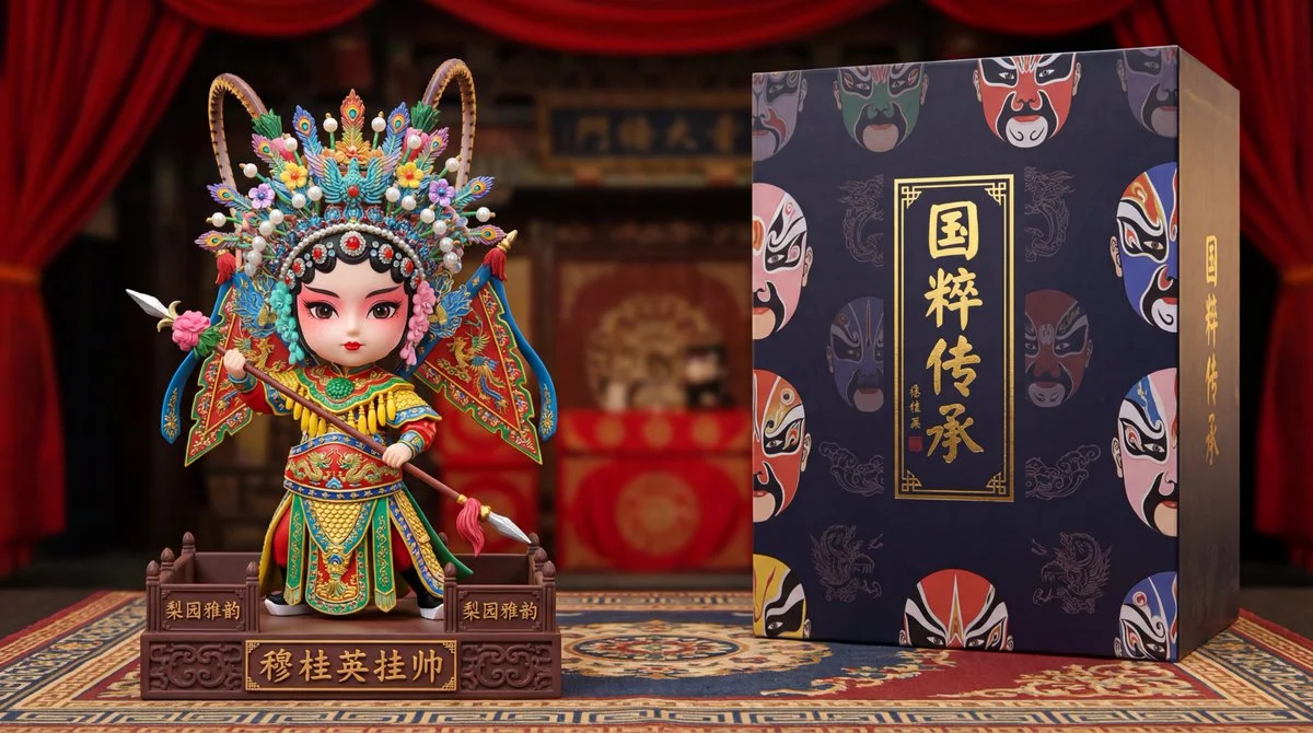 Figura Hualdan Mu Guiying de la Ópera de Pekín