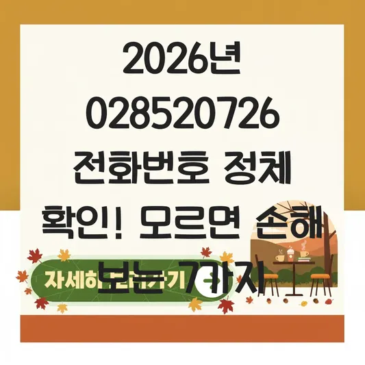 028520726 정체 전화번호 확인하기