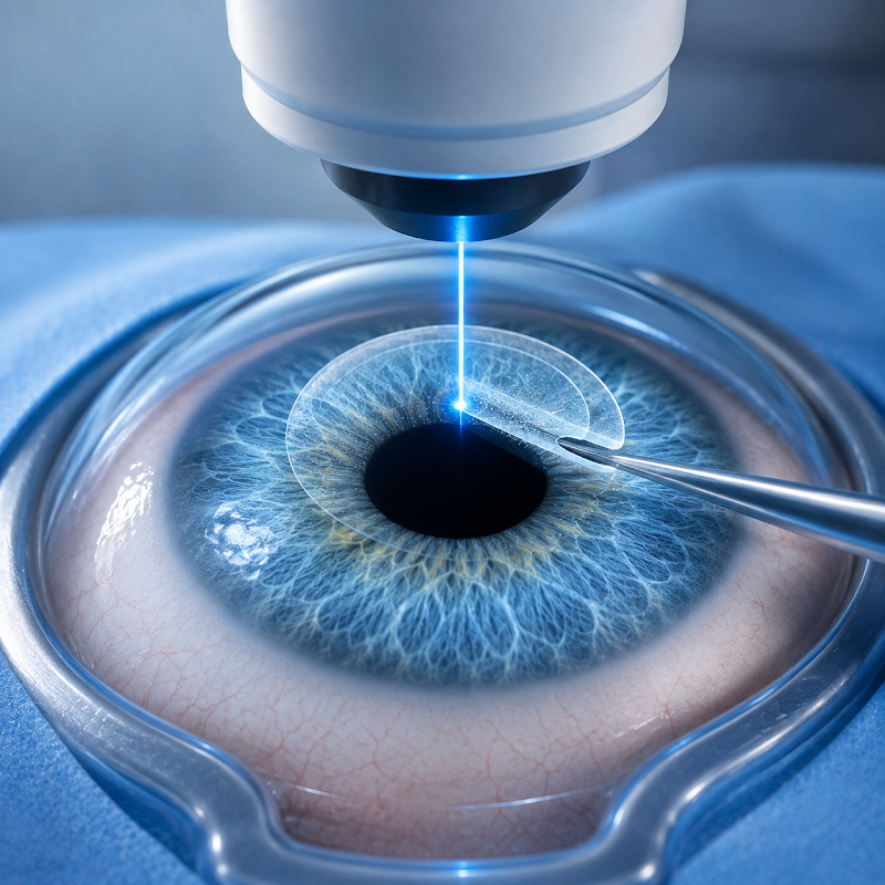 Flapless SMILE keyhole laser correction