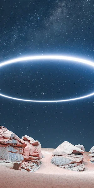 Milky Way, Halo, Desert, Rocks, Night Sky 8K Wallpaper Background