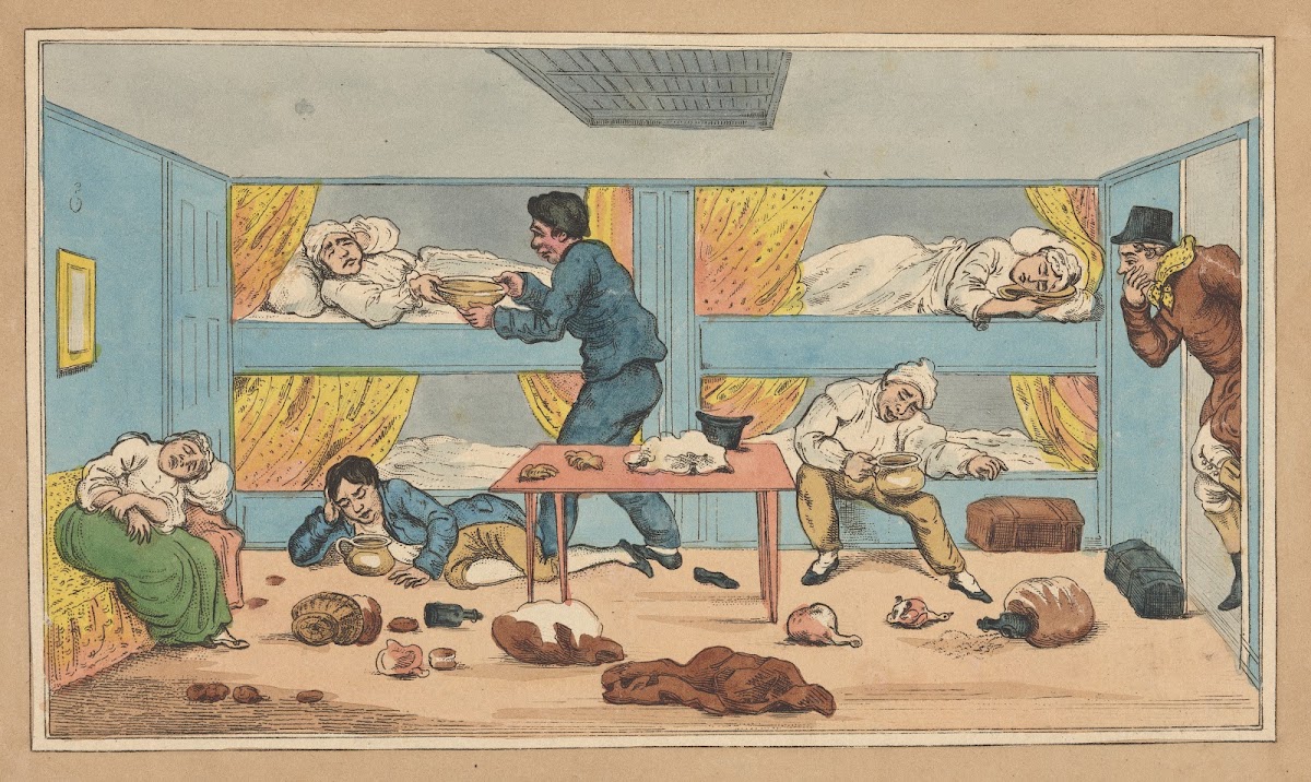 Shipboard scene berths with seasick passengers 19th Century