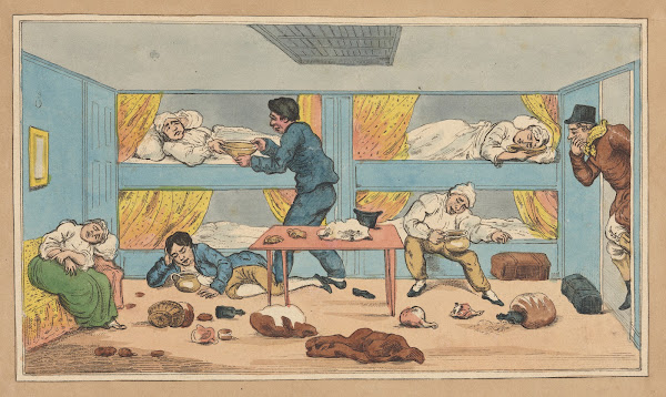 Shipboard scene berths with seasick passengers 19th Century