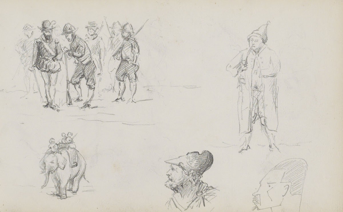 Studieblad onder andere met militairen 1880