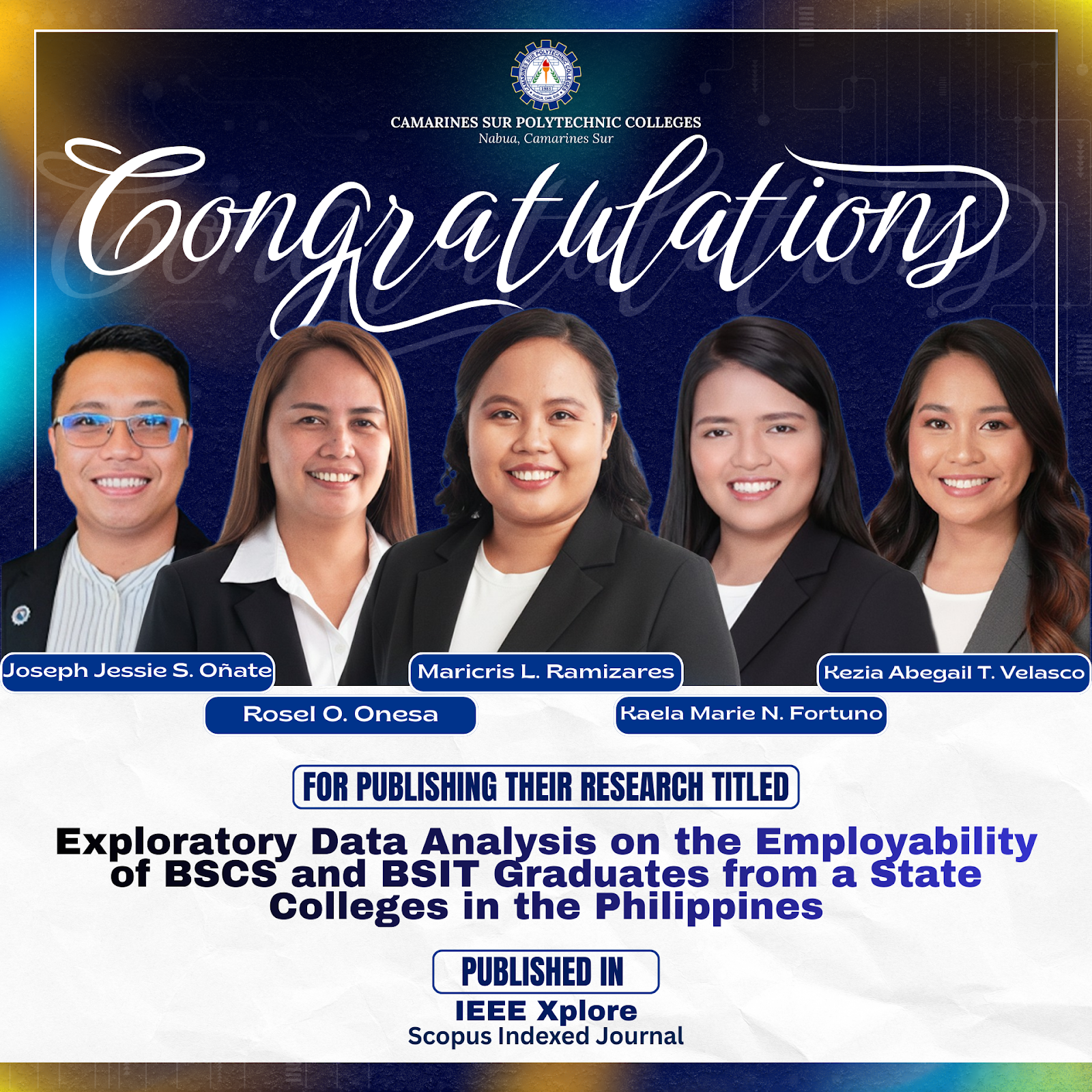 Congratulations to CSPC Faculty Researchers for Achieving Publication in a Scopus-Indexed IEEE Journal