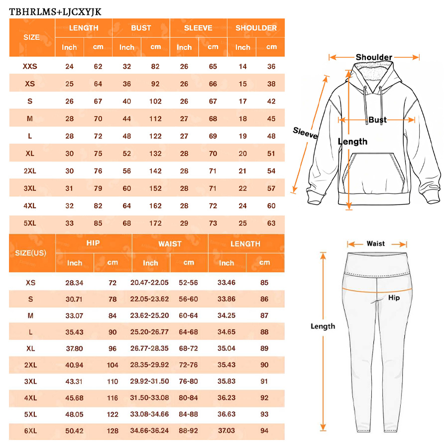 AOP All Over Print Thick Fleece Hoodie & Yoga Pants Set