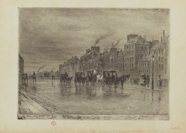 Winter Morning on the Quay of the Hôtel Dieu Hospital 1876