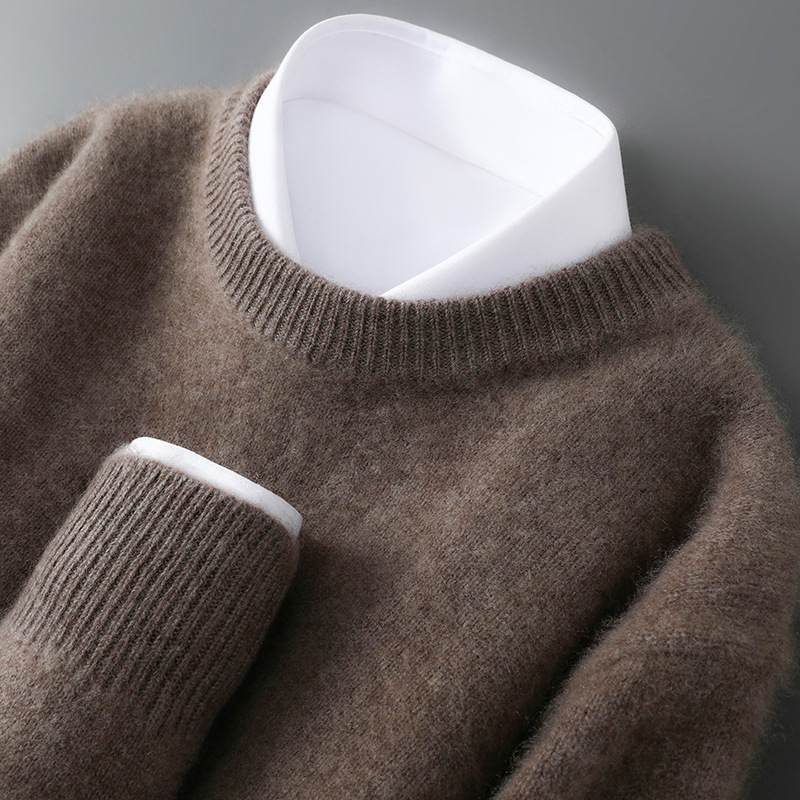 Men's Wool Sweater, Crew Neck, 100% Wool, Thick