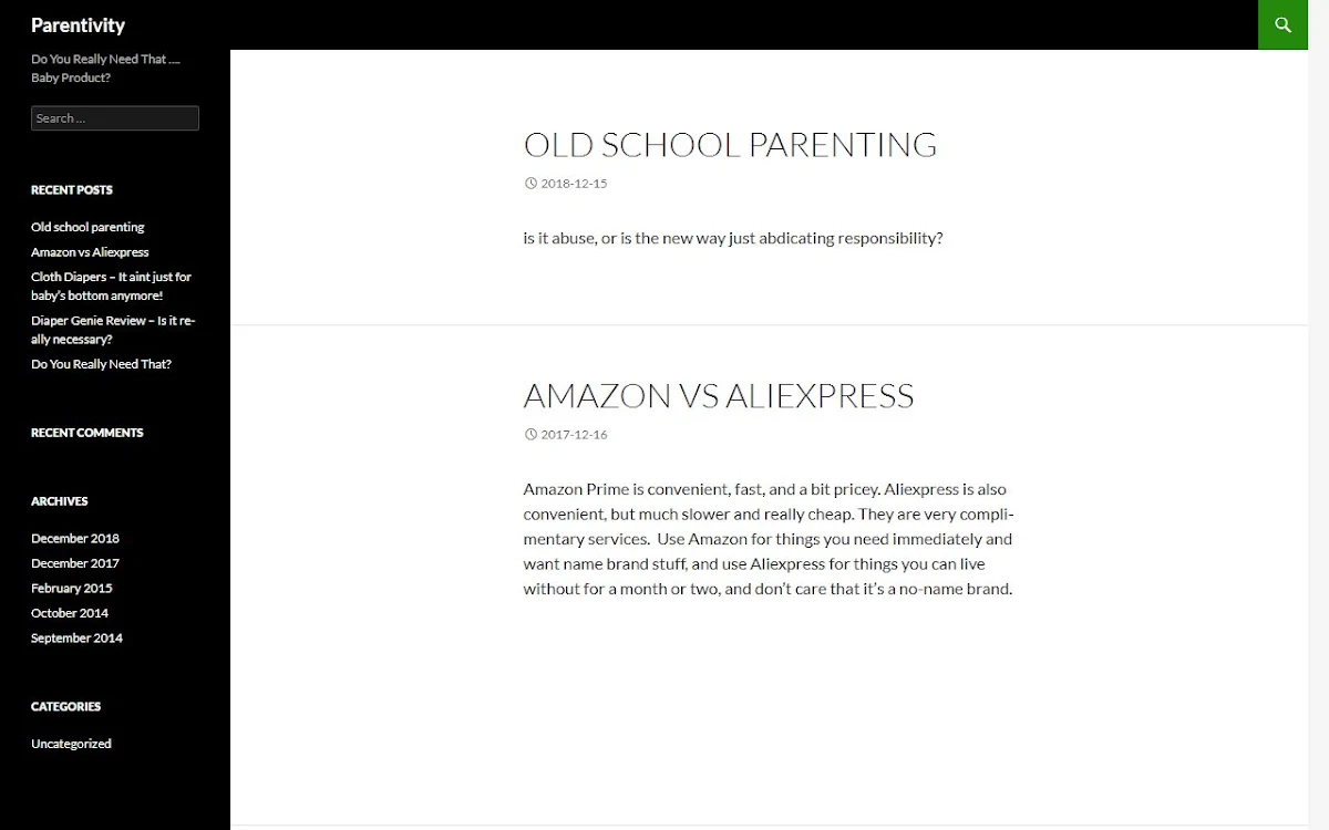 Captura de Parentivity
