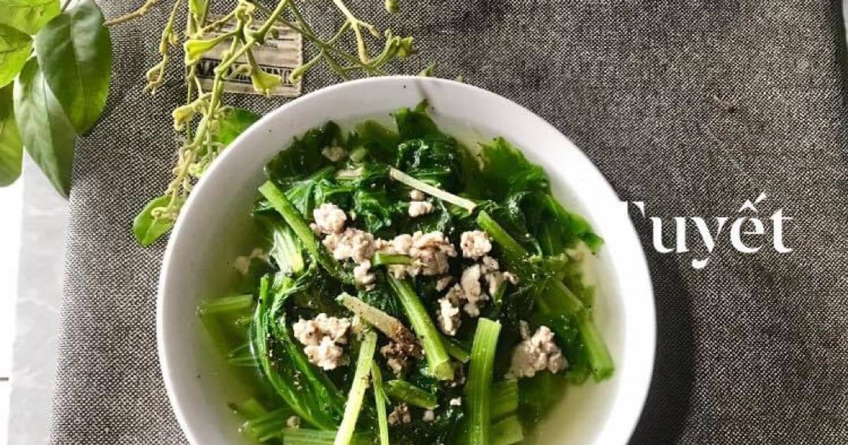 Canh cải bẹ xanh nấu thịt bằm